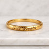 14K Gold Engraved Till Death Couple Band Ring