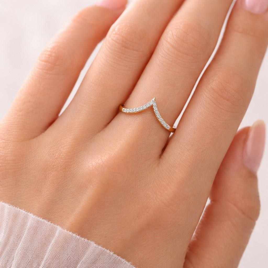 minimalist wedding band dainty wedding band sparkle wedding band curved stack ring contour stack ring fitted wedding band
