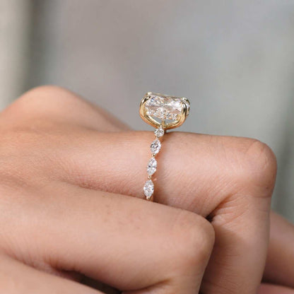 Cushion Cut Lab Diamond Engagement Ring Lab Grown Diamond Ring Cushion Diamond Halo Engagement Ring IGI Certified Diamond Ring Gifts for Her