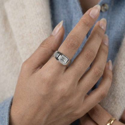 modern ring luxury ring artisan ring geometric ring fashion ring daily ring sleek ring flat band ring thick band ring comfort fit ring