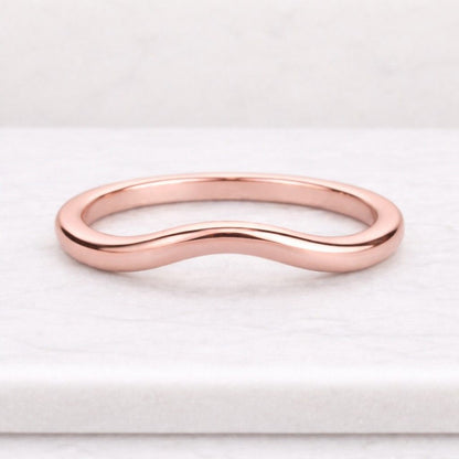 Curved Wedding Band/18k Yellow Gold Matching Band/18k Yellow Gold Matching Ring/18K Solid Gold Wedding Ring/Curved Matching Band/Plain Ring