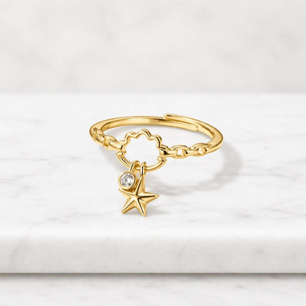 modern ring stackable ring finger ring tiny charm ring star charm ring hanging charm ring delicate ring statement ring trendy ring handmade ring gift ring jewelry ring