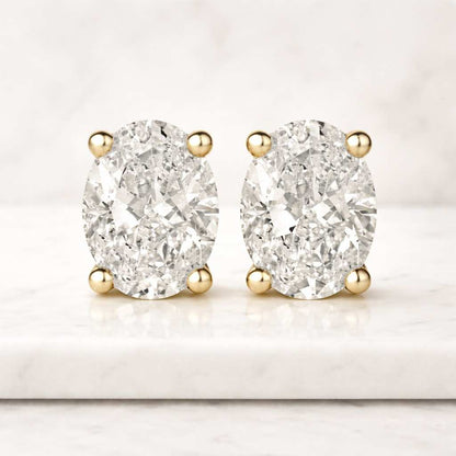Oval Cut Moissanite Diamond Stud Earrings 10k/14k Solid Gold Earring Women Men Earrings