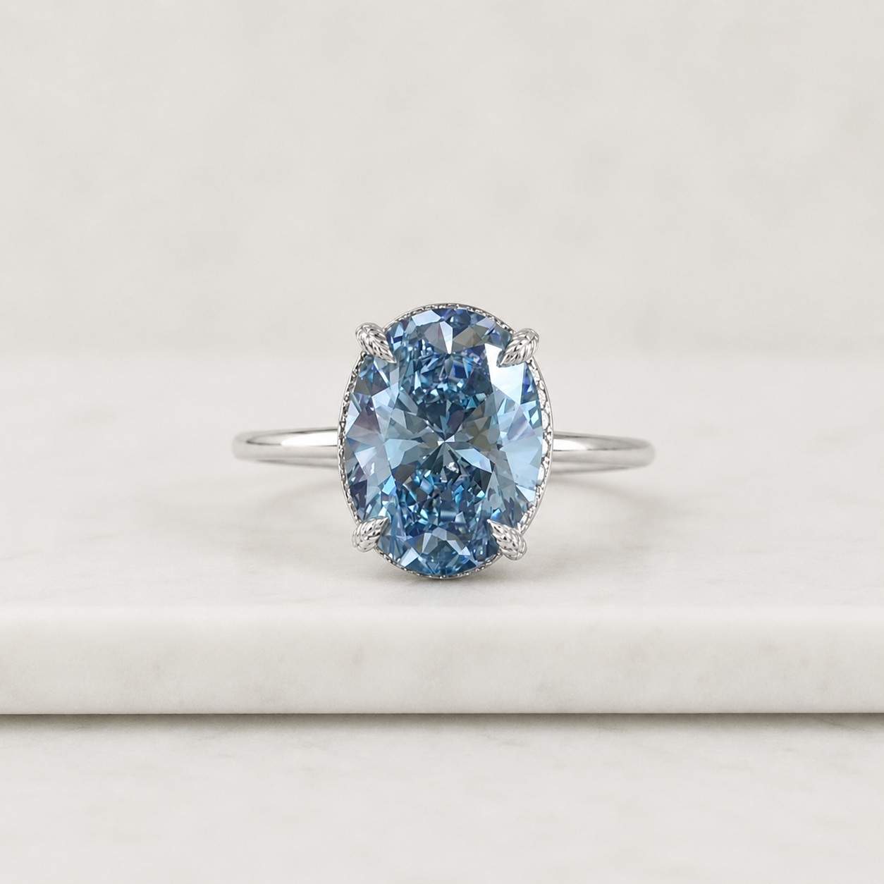 moissanite ring blue moissanite oval moissanite moissanite halo cubic zirconia ring blue cubic zirconia simulated diamond
