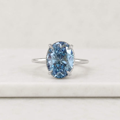 moissanite ring blue moissanite oval moissanite moissanite halo cubic zirconia ring blue cubic zirconia simulated diamond