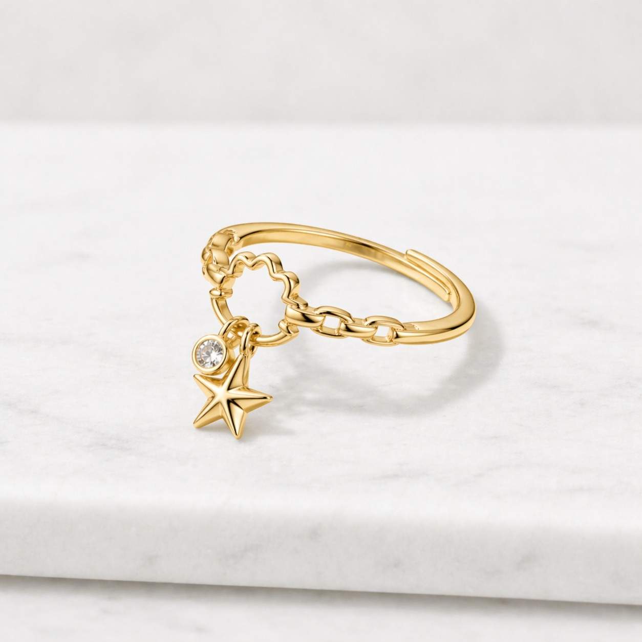 moon star ring sky ring lucky ring wish ring sparkle ring crystal ring shine ring gold jewelry ring accessory ring chic ring elegant ring boho ring casual ring daily ring petite ring