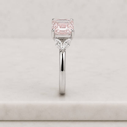 morganite ring pink morganite ring diamond ring moissanite ring lab diamond ring cubic zirconia ring gemstone ring