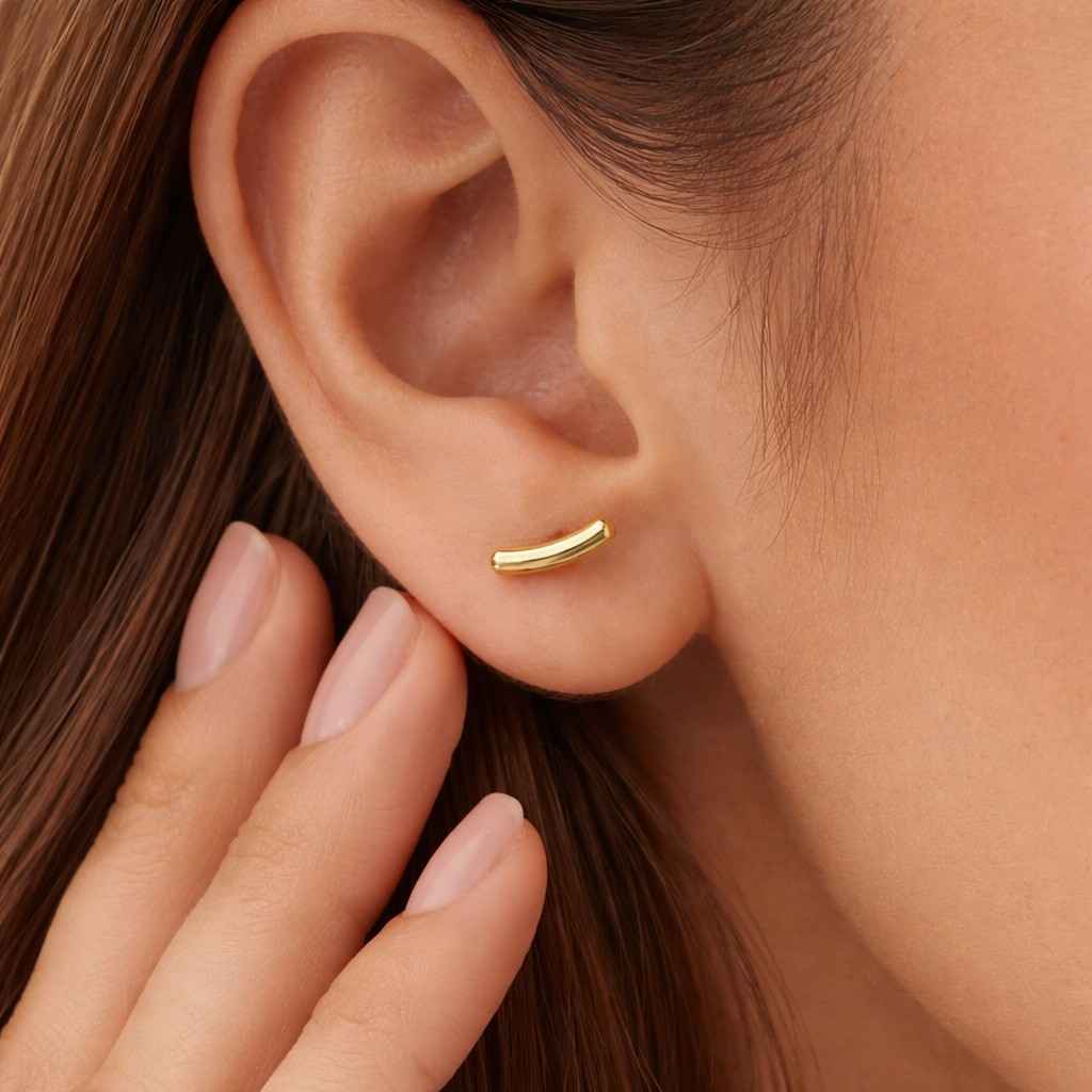 narrow bar earrings vertical earrings contemporary earrings luxury earrings gold jewelry stackable earrings office earrings casual earrings refined earrings