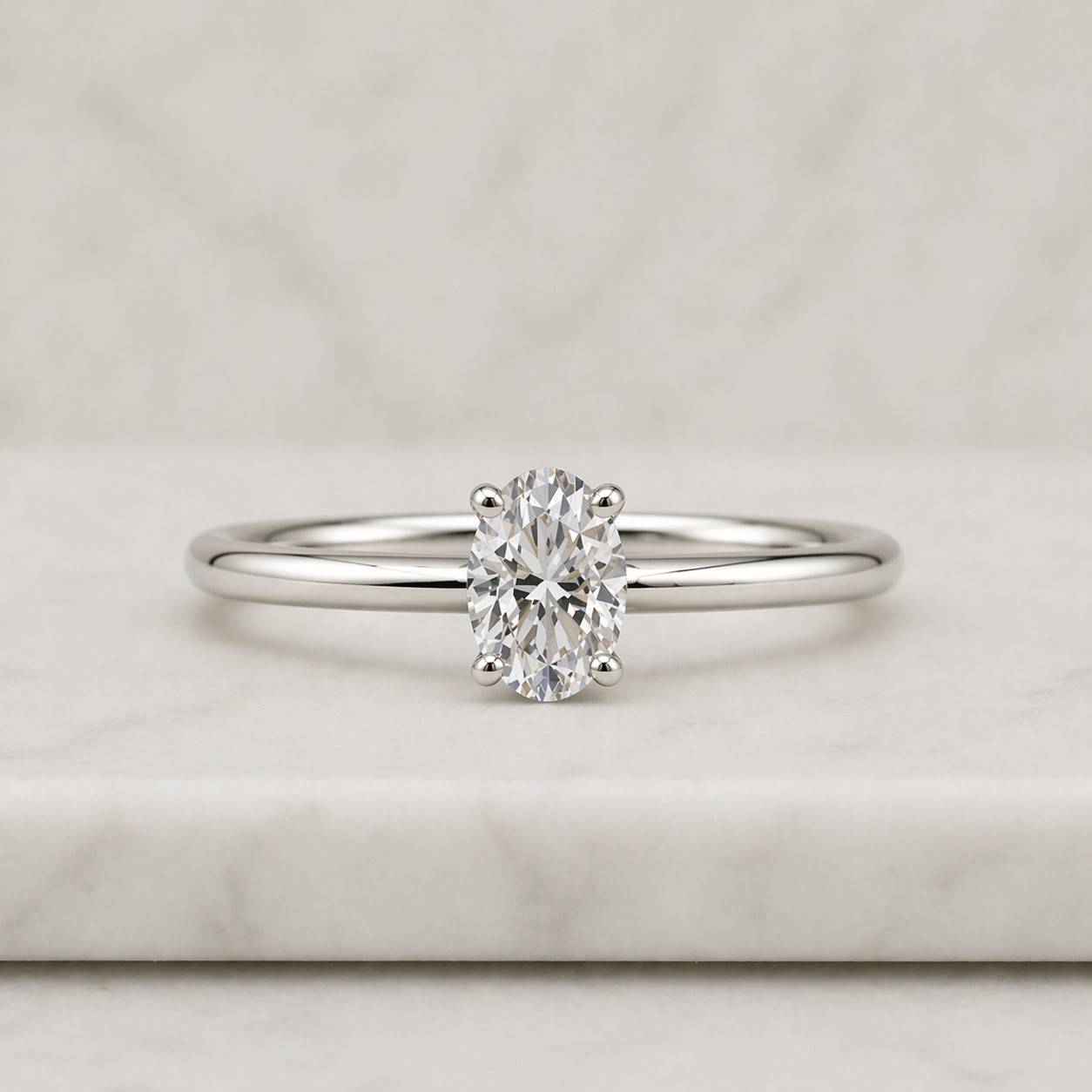 Oval Diamond Ring Lab Grown Diamond Ring Solitaire Ring for Proposal Classic Simple Diamond Ring Oval Lab Diamond Ring 10k 14k 18k Gold Ring