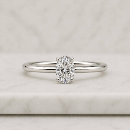 Oval Diamond Ring Lab Grown Diamond Ring Solitaire Ring for Proposal Classic Simple Diamond Ring Oval Lab Diamond Ring 10k 14k 18k Gold Ring