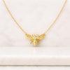 Bee Necklace with Round Cut Lab Grown Diamond Accent Pendant