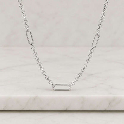 old Chain Necklace – Rolo Chain | Waterproof Necklace | Belcher Circle Chain | 14K Gold Links Chunky Necklace | Aesthetic Gift for Holiday