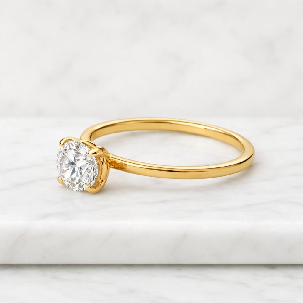 round lab grown diamond ring solitaire diamond engagement ring round diamond wedding ring for her minimalist anniversary ring proposal ring