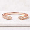 Diamond Open Cuff Ring in Rose Gold Minimalist Pave Stacking Ring