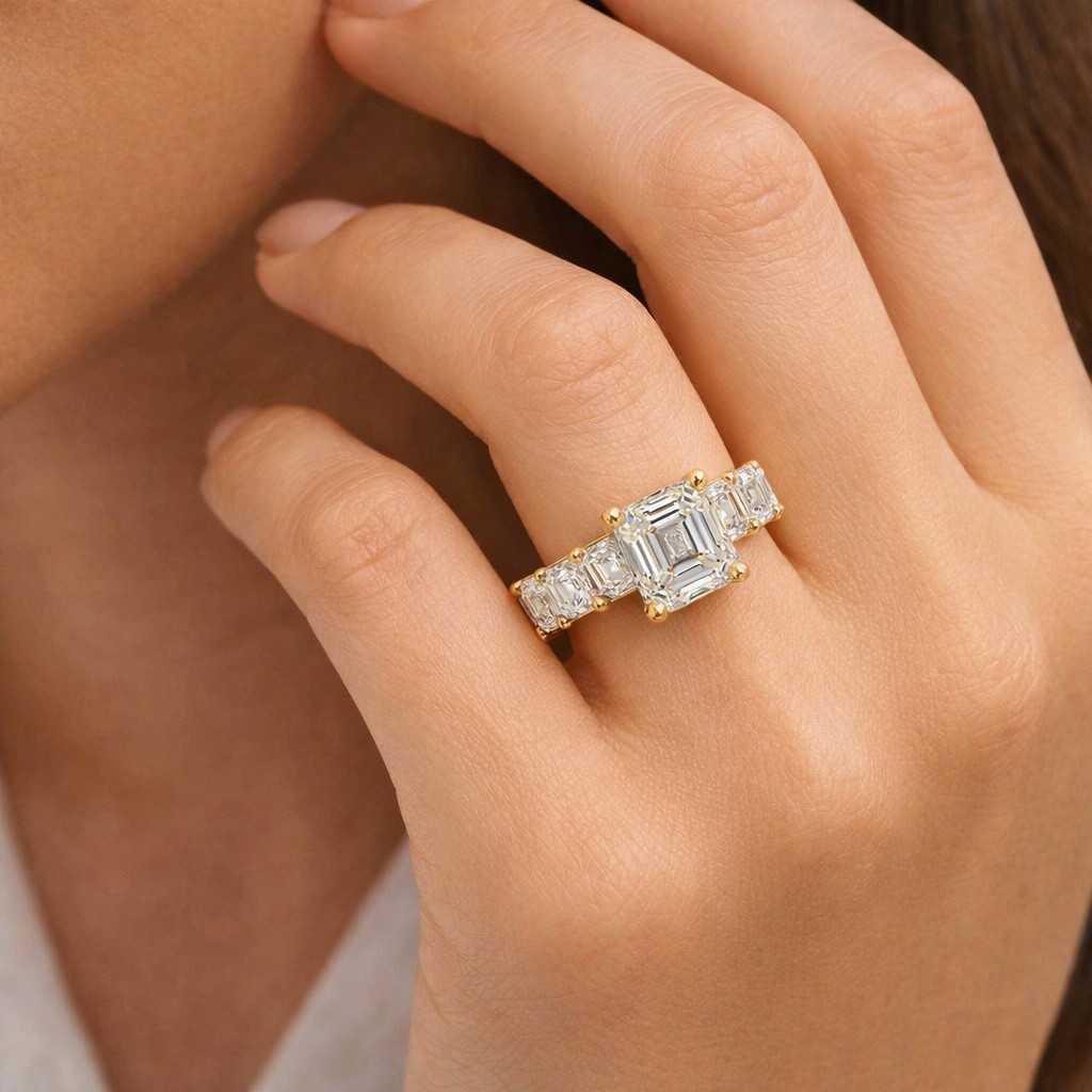 3.44ct cushion cut lab grown diamond engagement ring 14k solid gold ring igi certified diamond halo set propose ring for her promise ring
