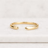 Open Cuff Stackable Ring in 14K Yellow Gold Minimalist Adjustable Band