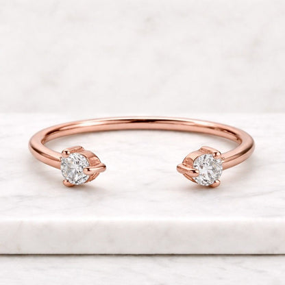 Marquise cut Lab Grown Diamond Cuff Ring, Custom Open Gap Ring, Engagement Ring, Perfect Matching Band, Wrap Around Ring, Open Stacking Band