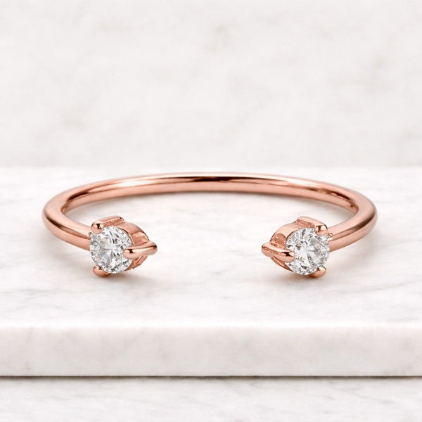 Marquise cut Lab Grown Diamond Cuff Ring, Custom Open Gap Ring, Engagement Ring, Perfect Matching Band, Wrap Around Ring, Open Stacking Band
