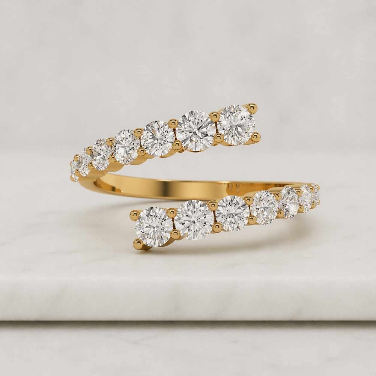 open ring wrap ring bypass ring diamond ring gold ring stacking ring statement ring curved ring crossover ring