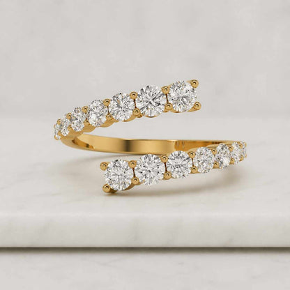 open ring wrap ring bypass ring diamond ring gold ring stacking ring statement ring curved ring crossover ring