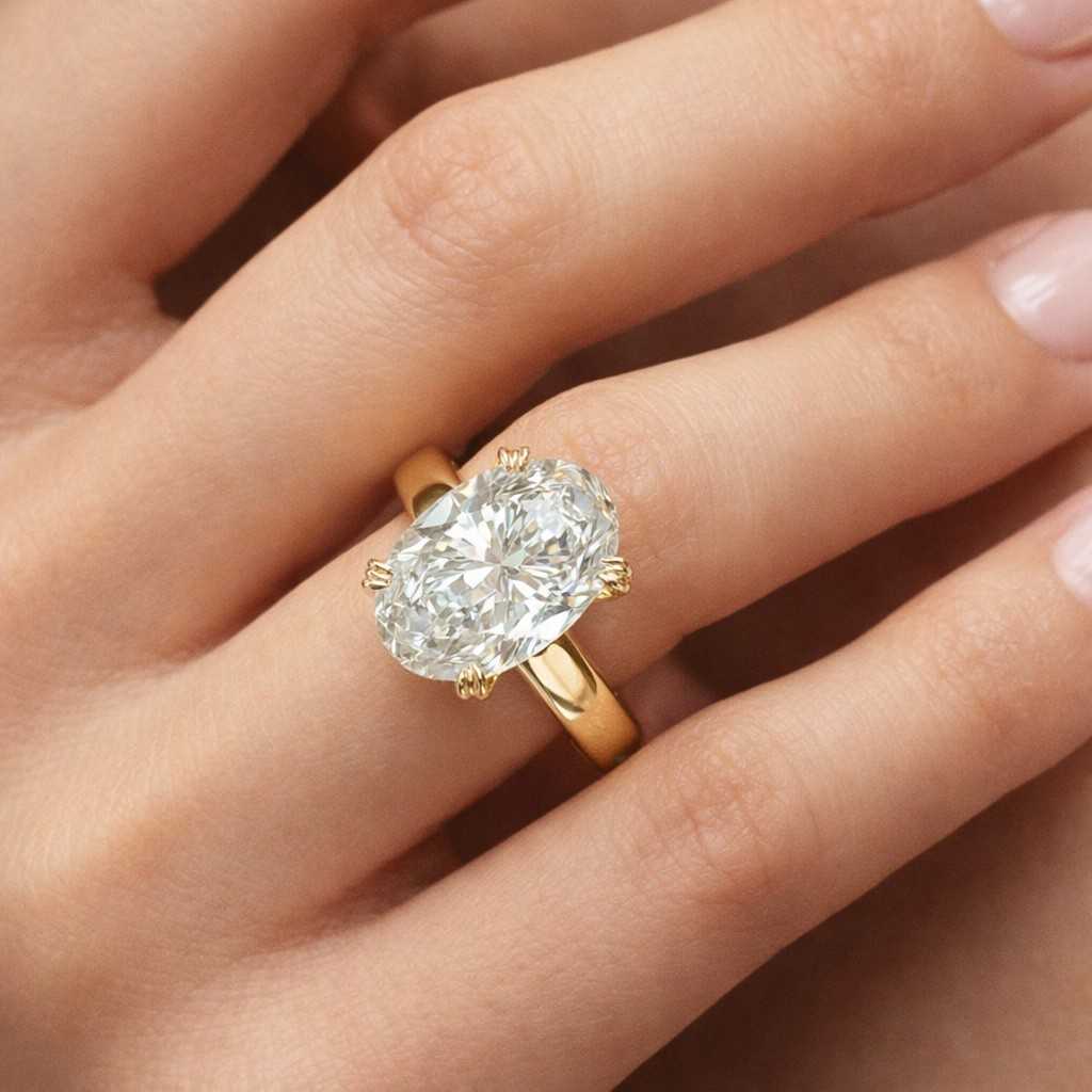 3.5 ct oval cut moissanite engagement ring 14k yellow gold solitaire ring classic bridal anniversary promise gift for her women