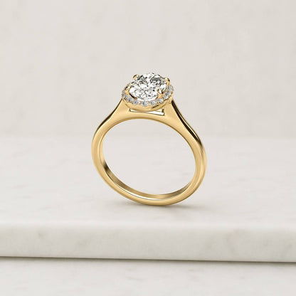 Oval Cut Moissanite Diamond Wedding Ring, Unique Sterling Silver Anniversary Gift, Lab Grown Diamond Promise Ring, Bridge Set Halo Ring