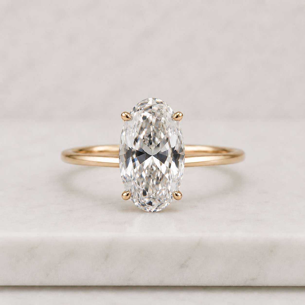 classic oval moissanite engagement ring | 14k gold solitaire proposal ring | dainty wedding & anniversary ring for her