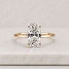 5 CT Moval Cut Lab Grown Diamond Solitaire Engagement Ring