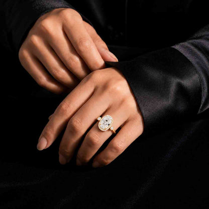 oval cut ring oval halo ring oval engagement ring oval gemstone ring halo engagement ring yellow gold ring gold halo ring center oval ring large stone ring sparkle ring bridal ring