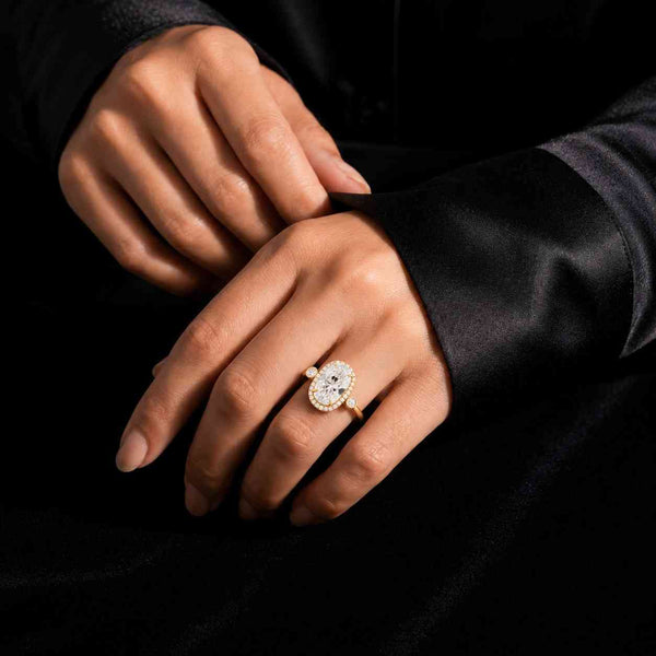 oval cut ring oval halo ring oval engagement ring oval gemstone ring halo engagement ring yellow gold ring gold halo ring center oval ring large stone ring sparkle ring bridal ring