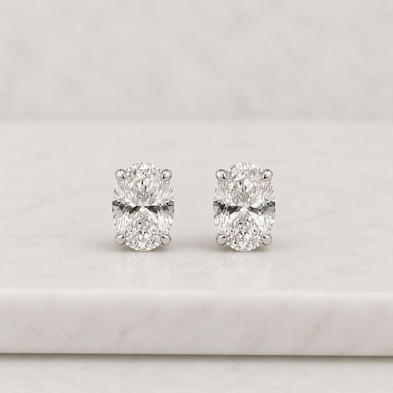 Certified 1.00 ct to 12.00 ct Oval Shape Lab Diamond or Moissanite Stud Earrings | Screwback or pushback | Yellow, Rose or White Gold
