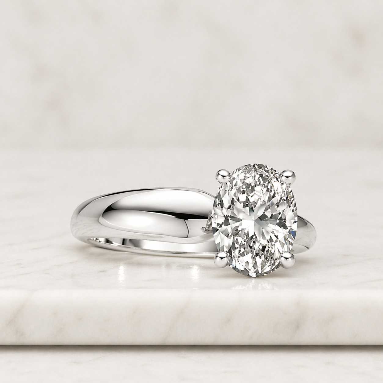 3CT Oval Cut Lab Grown Diamond Engagement Ring, Prong Set Soliter Diamond Ring, IGI Certified Vintage Style Ring, Wedding Ring For Her