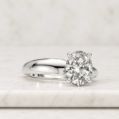 3CT Oval Cut Lab Grown Diamond Engagement Ring, Prong Set Soliter Diamond Ring, IGI Certified Vintage Style Ring, Wedding Ring For Her