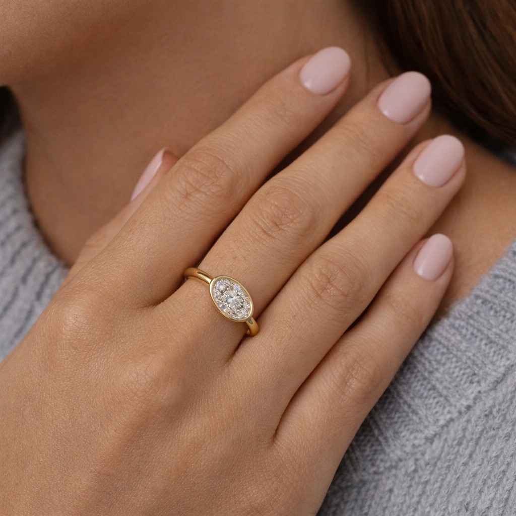 oval engagement ring oval bezel ring gold engagement ring solitaire engagement ring oval cut ring bezel setting ring slim gold ring fine ring