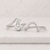 Oval Cut 3.00 CT Lab Grown Diamond Curved Bridal Ring Set