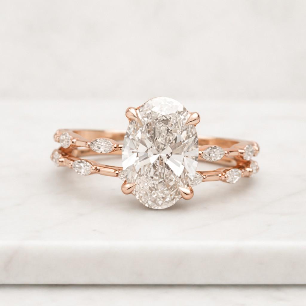 oval engagement ring oval cut ring rose gold ring lab grown ring bridal ring solitaire ring wedding ring stacked ring
