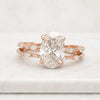 14K Rose Gold Oval Cut Lab Grown Diamond Bridal Set Ring