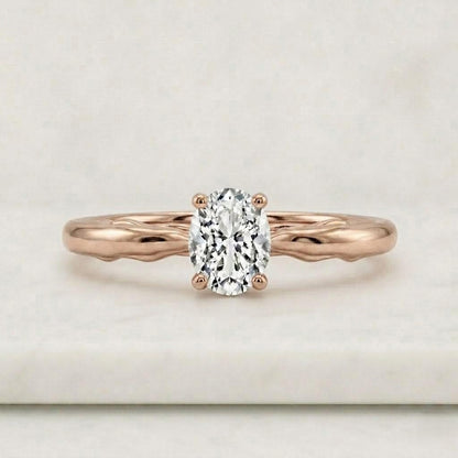 2.5 CT Oval Moissanite Engagement Ring, Solitaire Bridal Promise Ring for Women, Anniversary Gift
