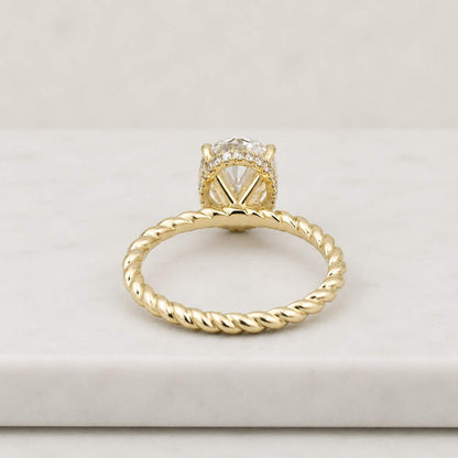 oval engagement ring oval diamond ring oval moissanite ring oval gemstone ring rope shank ring twisted shank ring