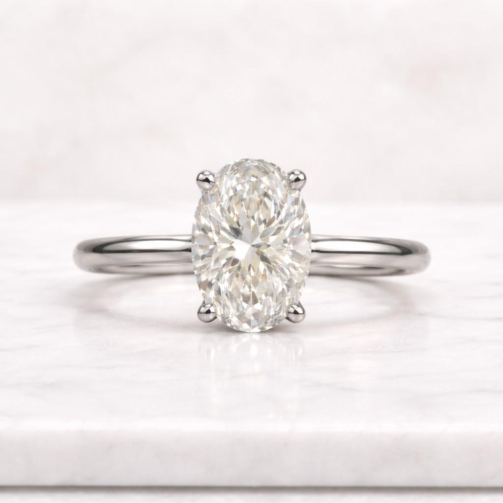 Oval Shape Simulated Diamonds Engagement Ring Solitaire Set Wedding Ring Four Prong Setting 5.00ct Bridal Ring Set In 14K Solid Yellow Gold
