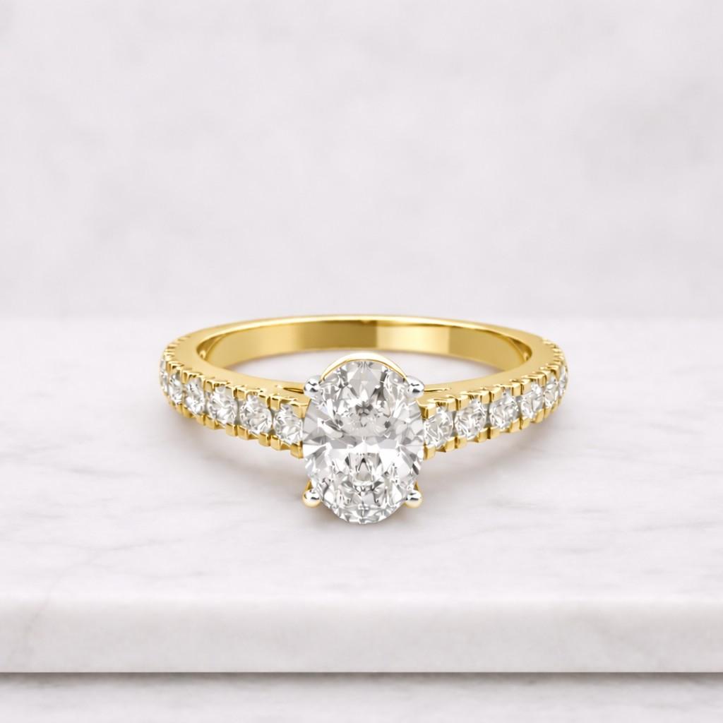 oval engagement ring oval solitaire ring pave band ring gold ring women bridal ring promise ring thin band ring delicate ring fine jewelry luxury ring statement ring