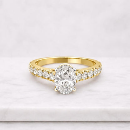 oval engagement ring oval solitaire ring pave band ring gold ring women bridal ring promise ring thin band ring delicate ring fine jewelry luxury ring statement ring
