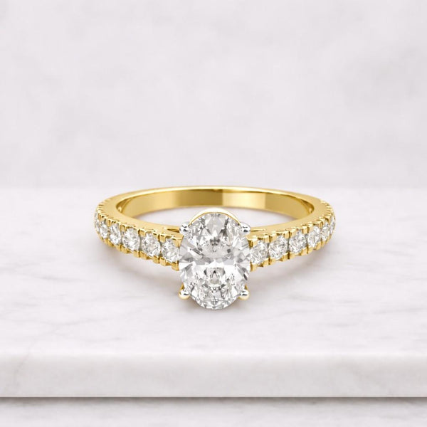 oval engagement ring oval solitaire ring pave band ring gold ring women bridal ring promise ring thin band ring delicate ring fine jewelry luxury ring statement ring
