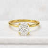 Oval Cut Hidden Halo Engagement Ring in 14K Yellow Gold