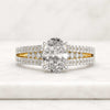 Oval Cut Lab Grown Diamond Split Shank Engagement Ring