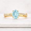 Oval Cut Aquamarine Diamond Twisted Engagement Ring