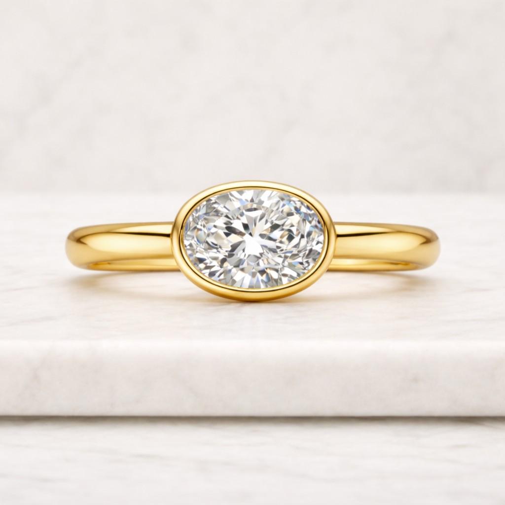 oval ring bezel ring solitaire ring gold ring oval stone ring bezel set ring promise ring women ring fine jewelry ring dainty ring elegant ring slim band ring