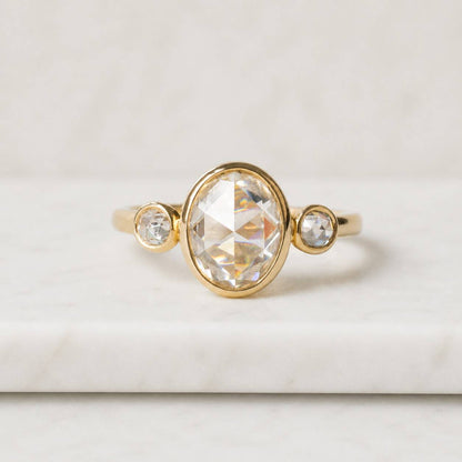 Round Diamond Trilogy Ring Real Lab Diamond 3 Stone Ring Lab Grown Diamond Anniversary Ring Brilliant Diamond Proposal Three Diamond Ring