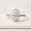 Oval Cut Lab Grown Diamond Halo Engagement Ring