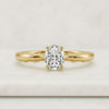 Oval Cut Lab Grown Diamond Solitaire Engagement Ring 14K Yellow Gold